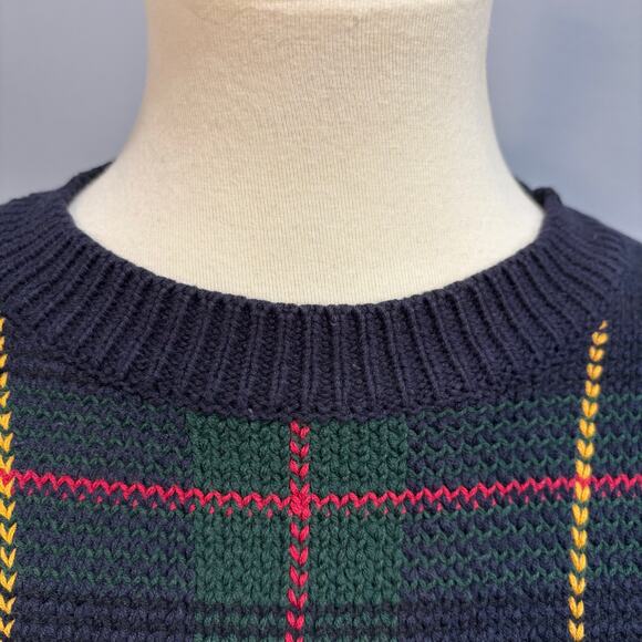 VINTAGE 90s TOMMY HILFIGER PLAID SWEATER, Size XL - Picture 2 of 7